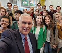 Professor Pence teaches first classes at Grove City College