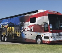 Get on the bus! C-SPAN kicking off Pa. primary tour at Grove City College