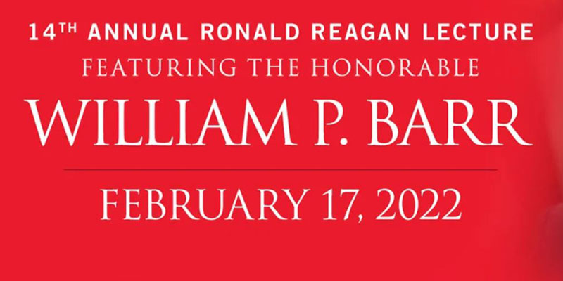 Former AG William Barr to present at annual Reagan Lecture
