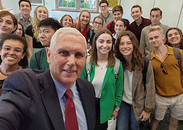 Professor Pence teaches first classes at Grove City College