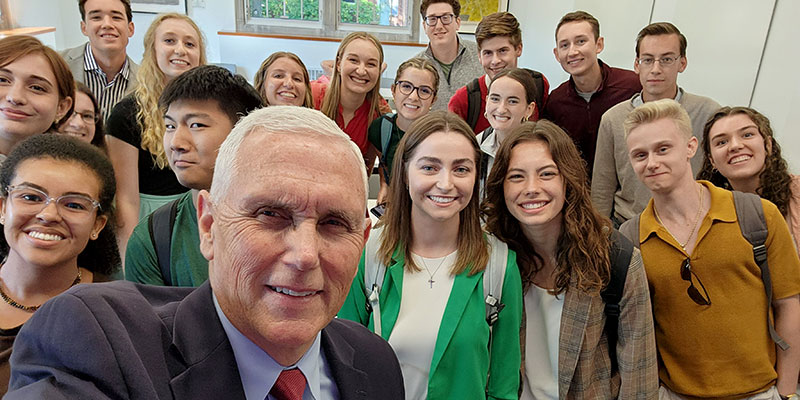 Professor Pence teaches first classes at Grove City College